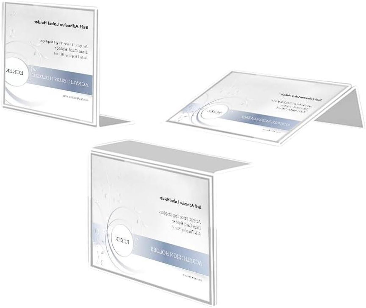 Zelfklevende Labelhouders Prijskaart Displays HD Transparant Acryl 100 x 70 mm - Transparant