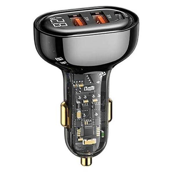 Usams Ład. sam. 1xUSB-C 2xUSB-A 125W Fast Charge transparent black CC158CC01 (US-CC158) (CC158CC01)