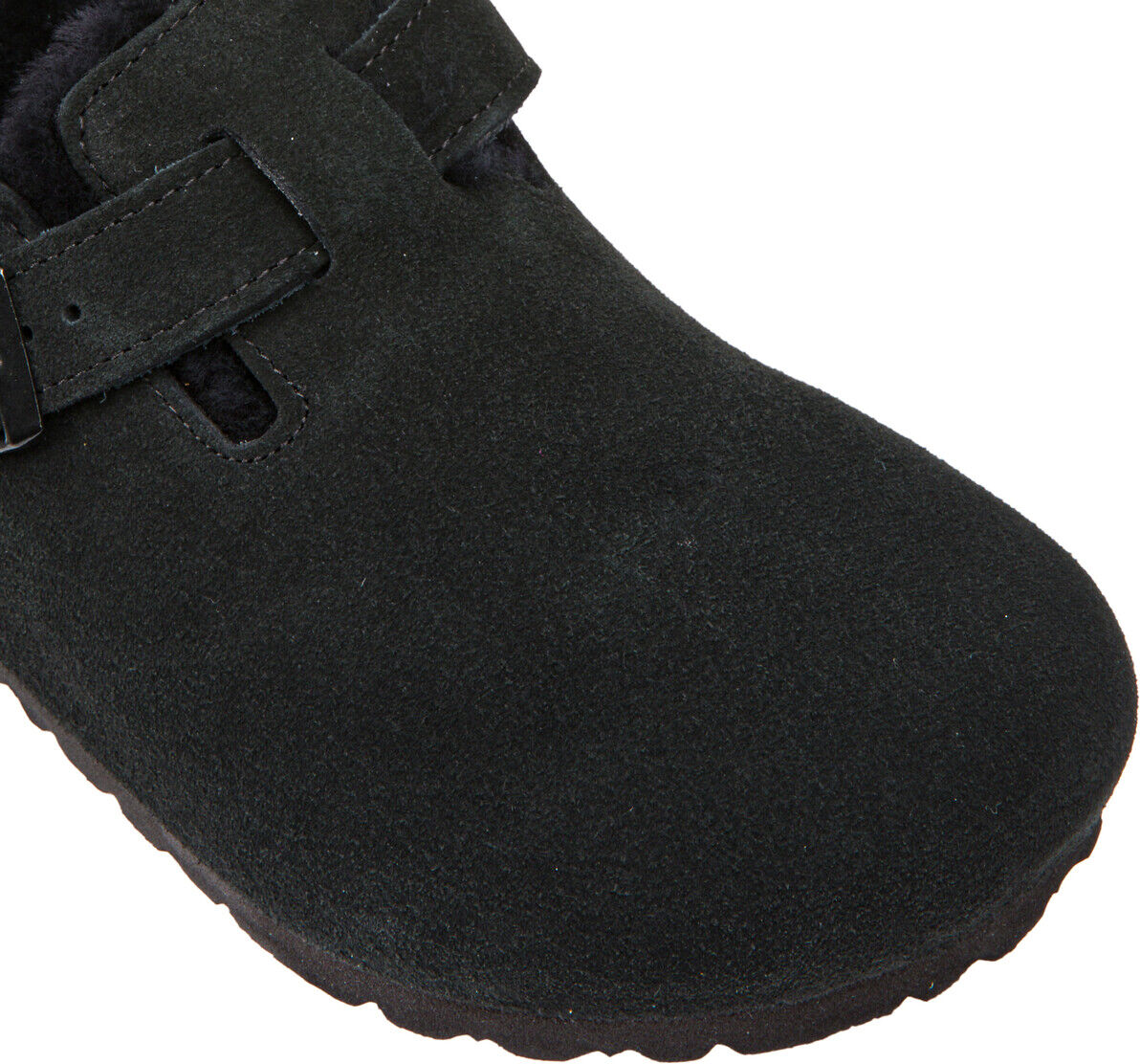 BIRKENSTOCK Sabots fourrés en cuir suédé Boston Sherling