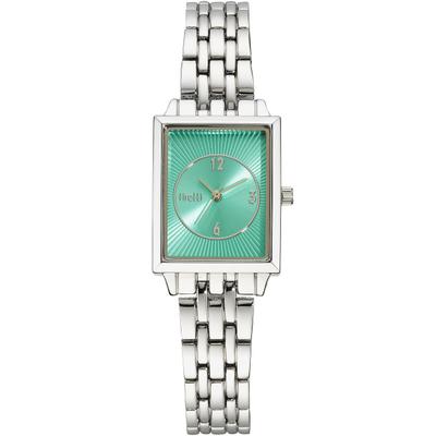 Quarzuhr FIRETTI "Pure Square", grün (silberfarben, hellblau), Armbanduhren, Damen, Quarzuhr, Armbanduhr, Damenuhr, analog