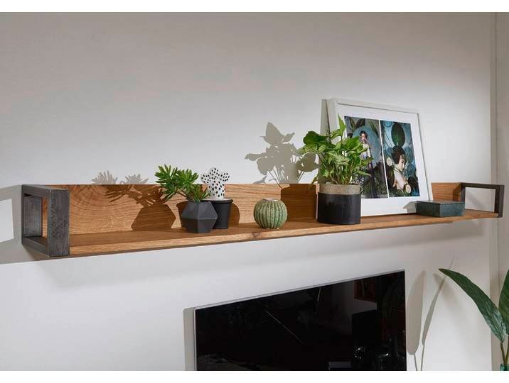 Wandboard 150cm 'Taipeh' Wildeiche & Metall gebürstet