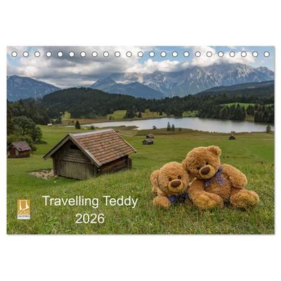Travelling Teddy 2026 (Tischkalender 2026 DIN A5 quer), CALVENDO Monatskalender