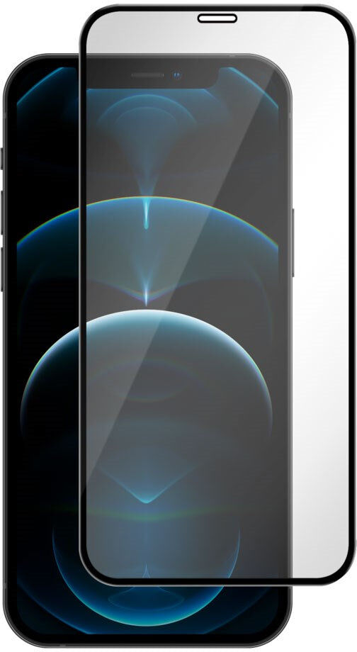 iPhone 12 Pro Max Essentials Hærdet Skærmglas - Gennemsigtig / Sort Kant