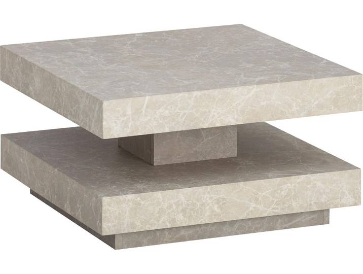 Table basse WOHNLING 60x60x34 cm sable Table basse aspect pierre Table de salon moderne avec espace de rangement Table basse carrée Beige Table basse