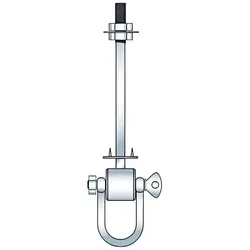 Schaukelhaken – M10 × 140 mm verzinkter Stahl, offene Sicherheitsöse, inkl. Muttern & Unterlegscheibe, für Schaukeln & Hängesitze, wetterfest