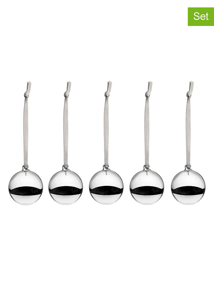 iittala 5er-Set: Christbaumkugeln in Schwarz - Ø 4 cm - onesize