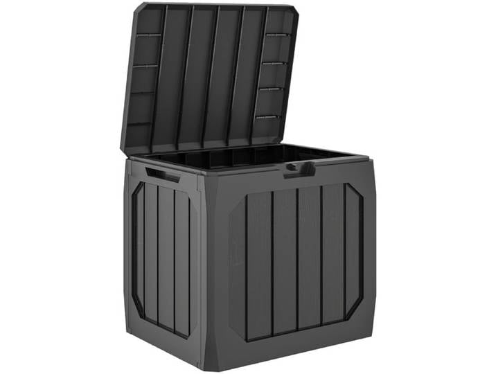 121L Boîte de rangement de jardin en plastique boîte de rangement extérieure avec poignées noir