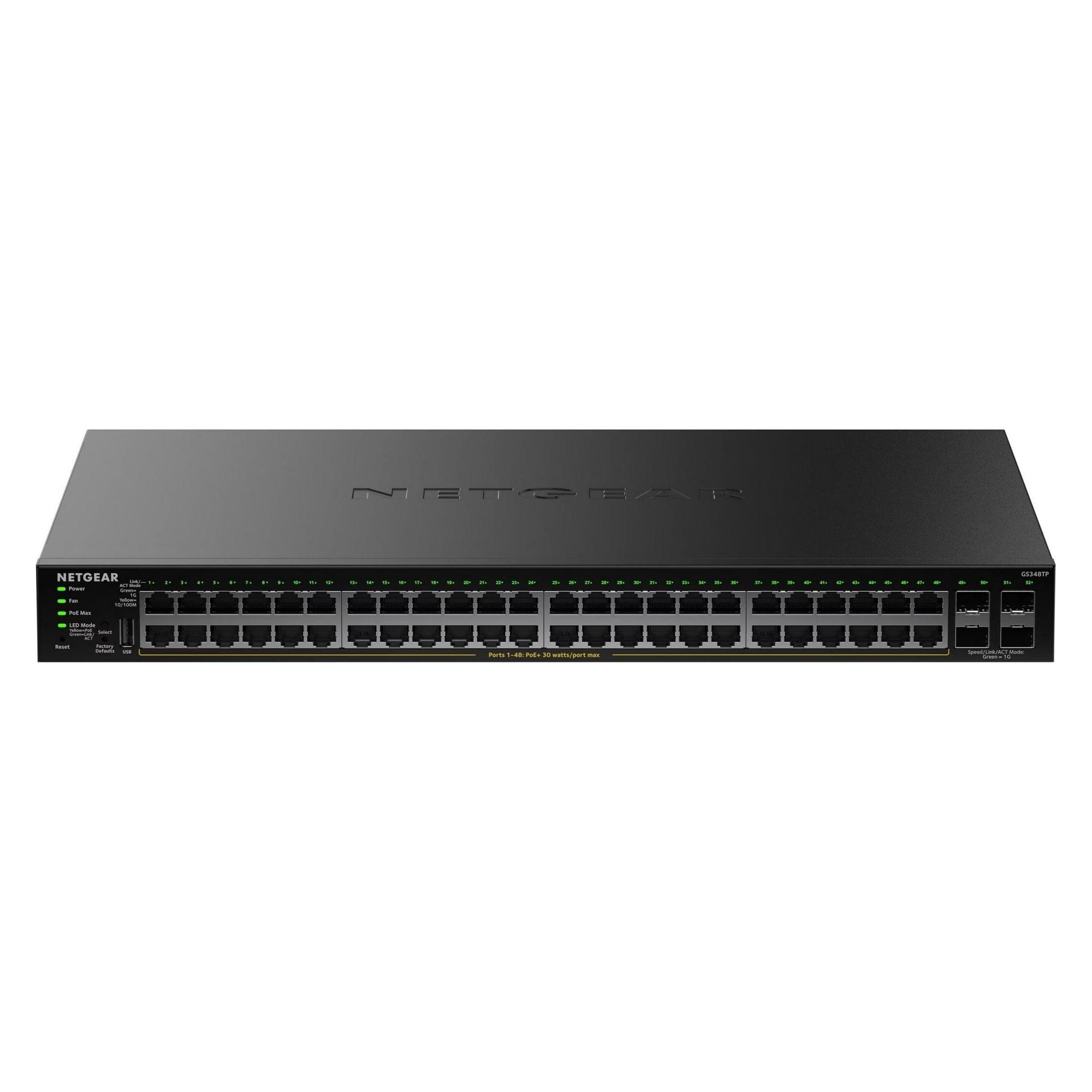 Netgear 48-PORT 1G POE+ SMART SWITCH (48 Ports) (GS348TP-200EUS)