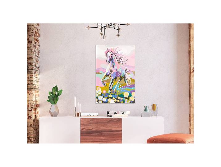 Peinture par numéro - Cheval enchanté Lin Multicolore 40 x 60cm