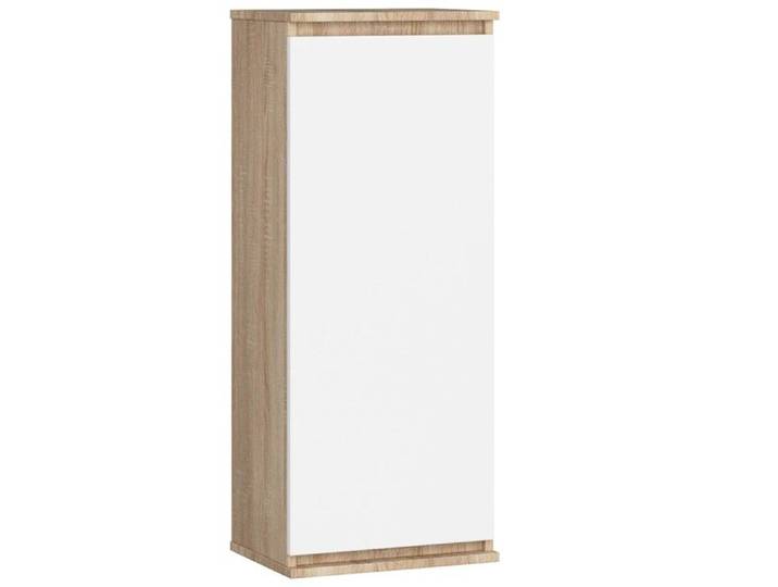 Vitrine armoire AKORD W40 Chêne Sonoma 40 cm 1 porte façade Blanche 3 étagères 40x30x99 cm