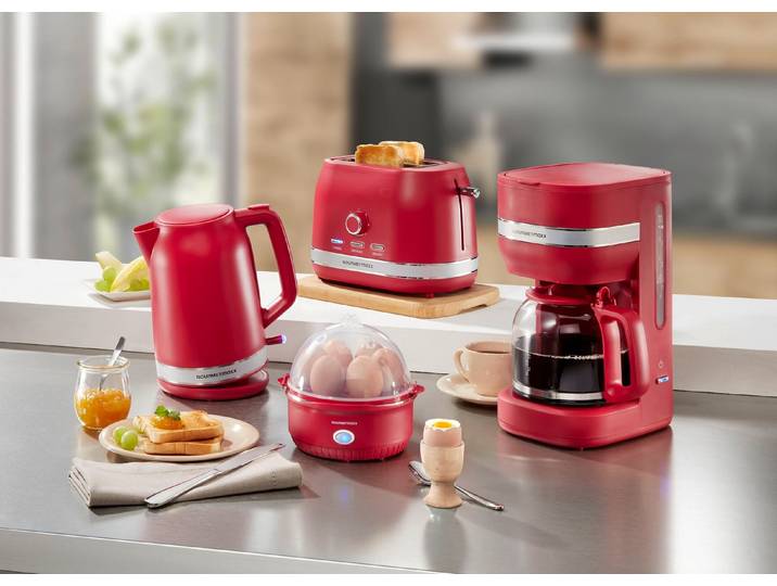 Frühstücksserie in modernem Design, Rot, Eierkocher