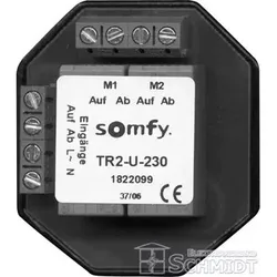 Somfy TR2-U-230 - Trennrelais UP für zwei Antriebe, Bemessungsstrom 3,15 A