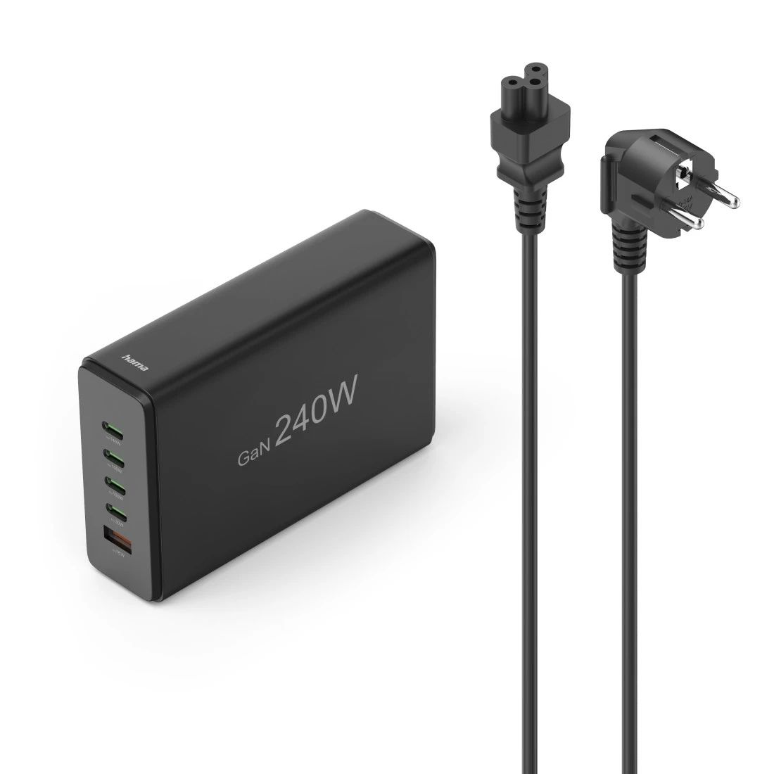 Hama 00201977 Schnellladegerät, 4xUSB-C, 1xUSB-A, PD, max. 240 W