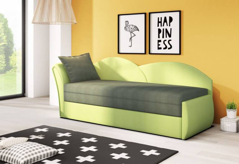 Kinderschlafsofa mit Stauraum ANGIE - grün