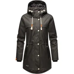 NAVAHOO Damen modischer Regen Jacke Outdoor Regenmantel Regenparka Wasserdicht Gefüttert Rainy Forest