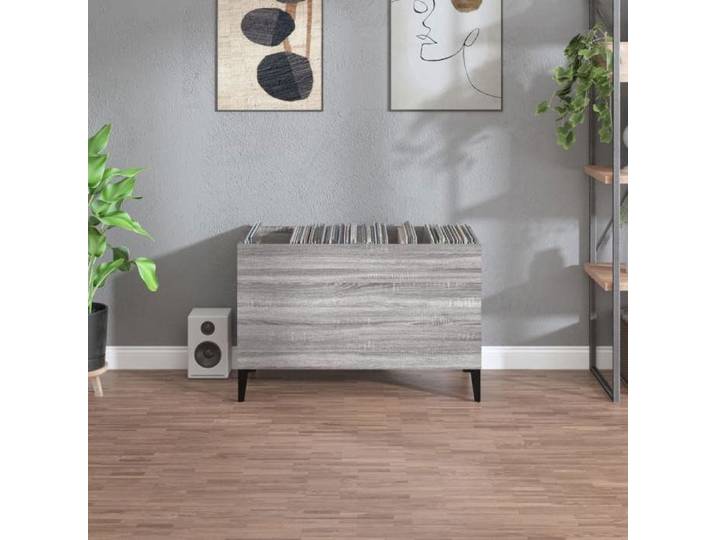 Meuble vinyle VENTE FLASH - Meuble de rangement Armoire à disques - sonoma gris 74 5x38x48 cm bois d'ingénierie @27932556