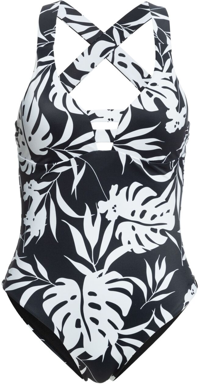 Badeanzug ROXY "Roxy Love The Wave Catcher", Damen, Gr. XS, schwarz-weiss (anthrazit surf trippin bico s), Obermaterial: 74% Nylon, 26% Elasthan., Badeanzüge Badeanzug anthrazit surf trippin bico s XS