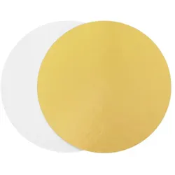 MONOUSO - Karton Scheibe Gold und weiß 28cm (10 Stück)