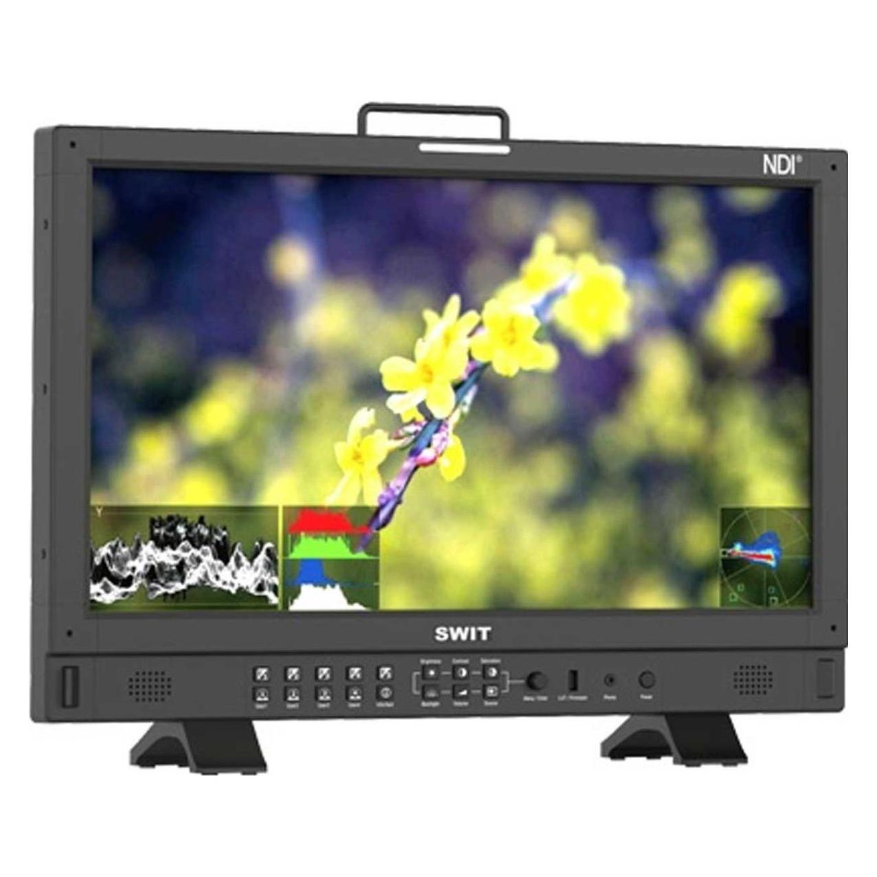 Swit BM-245-NDI | 23.8" 4K-NDI QLED HDR 100%DCI-P3 Zero-Delay professional FHD Monitor with Auto-Cal (23.80", 4K) (BM-245-NDI)