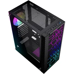 Gembird CCC-FC-1000R (ATX, ITX, Mini-ATX), PC Gehäuse, Schwarz