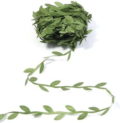 Uplift Essentials Silk Leaf Vine Garland Artificial Green Leaves For Wedding Decor DIY Wreaths And Scrapbooking 5 To 20 Meter green 10m