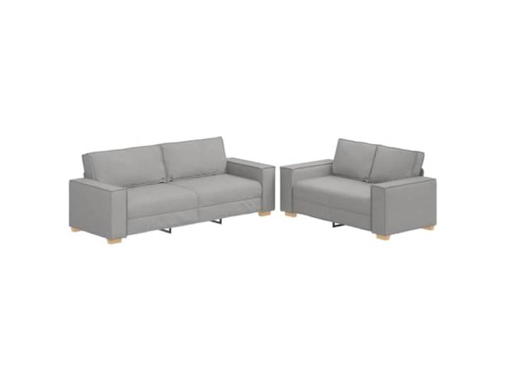 Makastle 2er Set Sofa Couch mit Kissen, wolkengrauer Stoff
