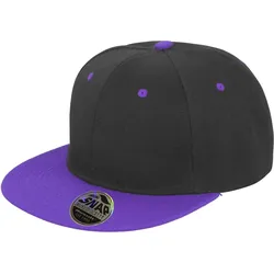 Result Unisex 6-Panel Kontrast Flat Peak Kappe Flache Cap RC082X black/purple one size