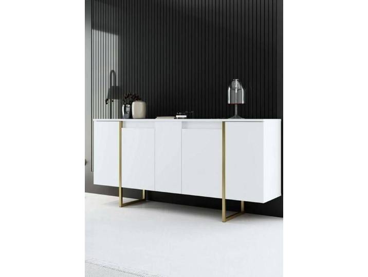 Buffet Arta 160x35xh80 cm blanc or