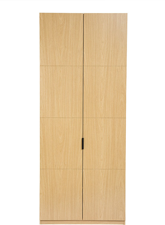 Miliboo Kleiderschrank mit Kleiderstange, Eichenholz-Finish, L90 cm GARENCE