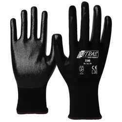 AS Arbeitsschutz Arbeitshandschuhe | Nitras Nylonhandschuhe | schwarz  | Gr. 10