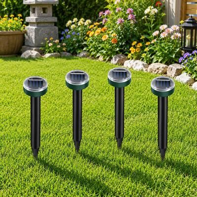 LightInthebox Mole Repellent Solar Powered, Ultrasonic Mole Deterrent Stakes, Sonic Spikes Repeller Snake Groundhog Vole Gopher Repellent for Lawns Garden Yard