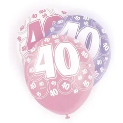 40. Geburtstag | 6 Luftballons pink