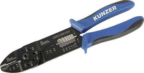Kunzer 7KSZ01 Crimpzange Isolierte Kabelschuhe, Unisolierte Kabelschuhe 1.5 bis 6mm²