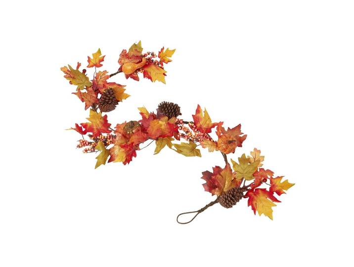 HERBST-GIRLANDE buntes Laub & Zapfen, 140 cm