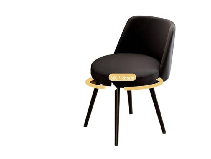 OUTIFUOTPP Drehbarer Ankleidehocker, Heimgebrauch, Rückenlehnenstuhl, Schlafzimmer-Make-up- und Nagelstuhl, beweglicher, minimalistischer Esszimmerstuhl(Rotating-D)