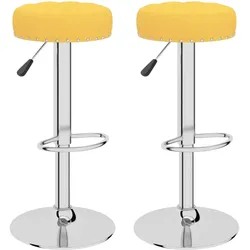 vidaXL Barhocker 2 Stk. Senfgelb Stoff