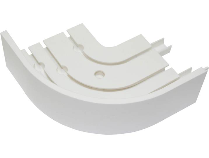 Vorhangschiene GARDINIA Rundbogen P2Ü , weiss (weiß), B:13,5cm L:13,5cm, Kunststoff, Gardinenstangen, Vorhangschiene, mit Bohren, Kunststoff, vorgebohrt für Deckenmontage