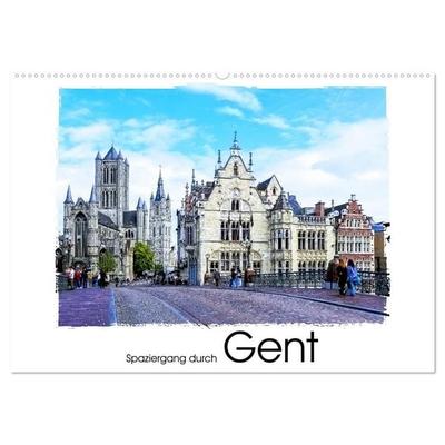 Spaziergang durch Gent (Wandkalender 2027 DIN A2 quer), CALVENDO Monatskalender
