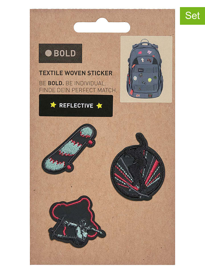 Lässig Textil-Sticker "Skater" in Schwarz - onesize
