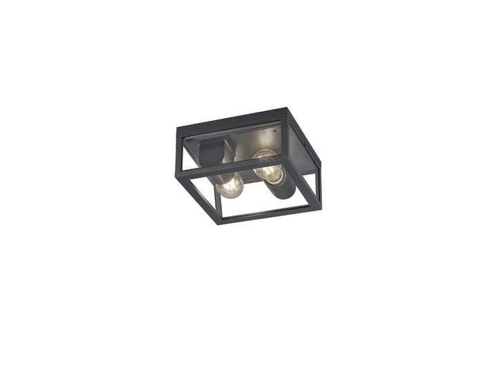 Aussendeckenleuchte Garonne, Anthrazit, Metall, Glas, 24x11x24 cm, Lampen & Leuchten, Außenbeleuchtung, Außenleuchten