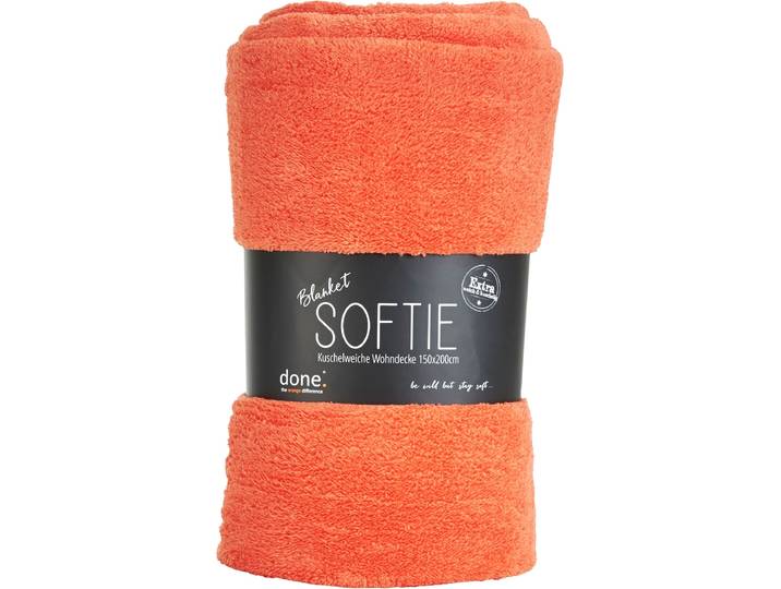 Wohndecke DONE. Softie , rot (coral), B:150cm L:200cm, Polyester, Wohndecken, Wohndecke, Extra weiche Wohndecke aus softigem Teddy-Stoff, Kuscheldecke