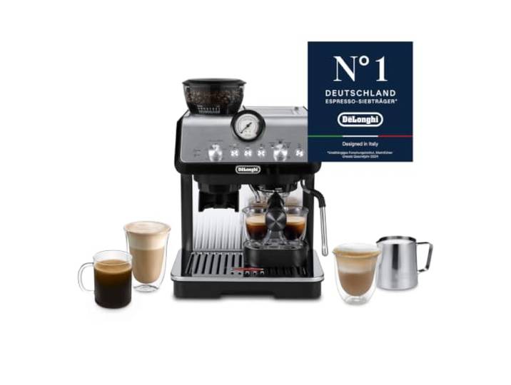 De'Longhi La Specialista Arte - Espressomaschine 3 Getränkevoreinstellungen Siebträgermaschine mit manuellem Milchaufschäumer, 15-stufiges Mahlwerk, 3 Temperaturstufen, Barista-Kit, Schwarz, EC9155.MB