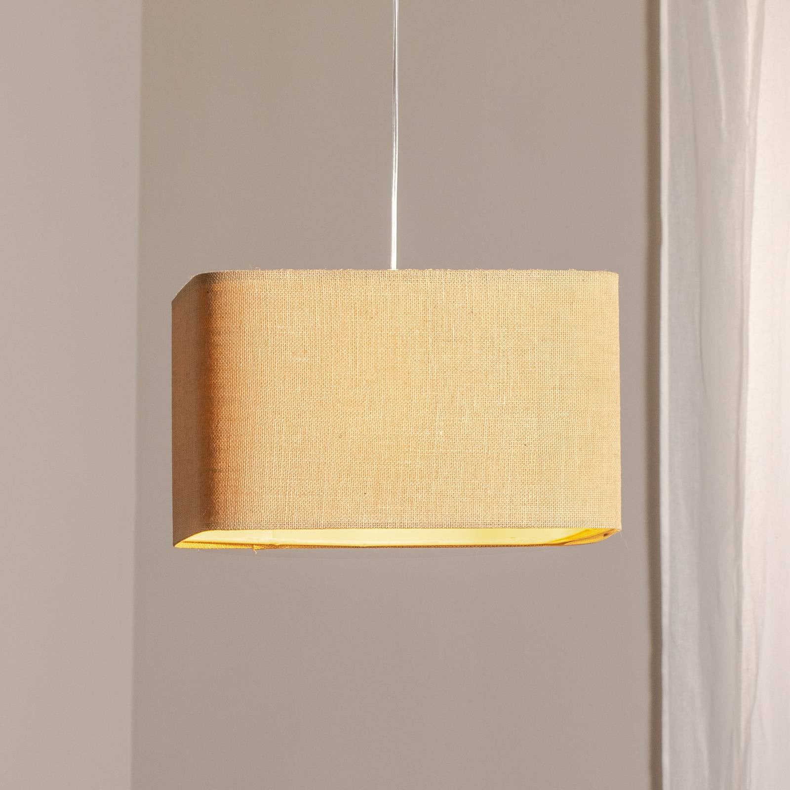 Maco Design Kwadro Hanglamp beige, dimbaar, textiel en pvc, modern rechthoekig ontwerp voor woon- of eetkamer