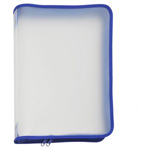 Foldersys Reißverschlusstasche 40451-40, B4, blau / transparent, aus PP