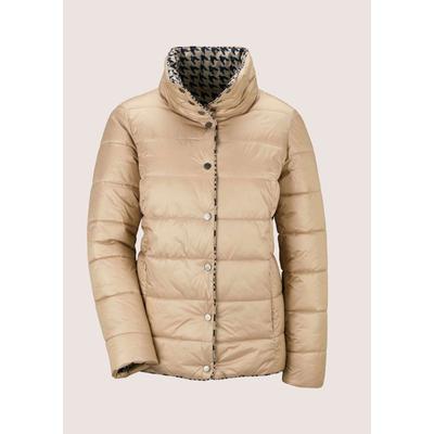 Kurzjacke MADELEINE "Wendejacke Modische Jacke mit doppeltem Design", Damen, Gr. 34, beige (beige, marine), Obermaterial: 100% Polyester PES., Modern, Jacken Kurzjacke, Wendejacke