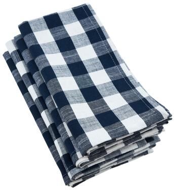 Saro Lifestyle Table Napkins With Gingham Design (Set of 4)