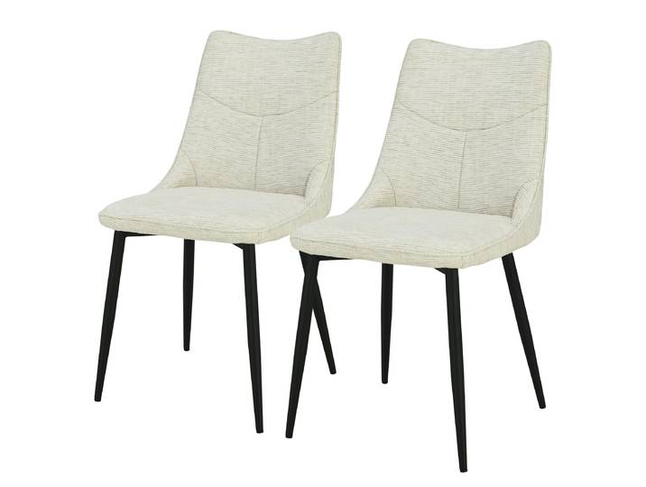 Chaise capitonnée KILARNEY x2 46 x 86 x 59cm Beige/Beige