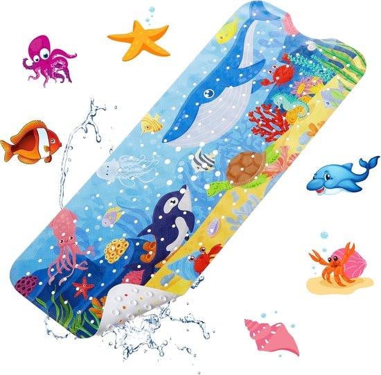 Famanu badmat met antislip PVC en zuignappen, schimmelwerend en wasbaar, 100 x 40 cm