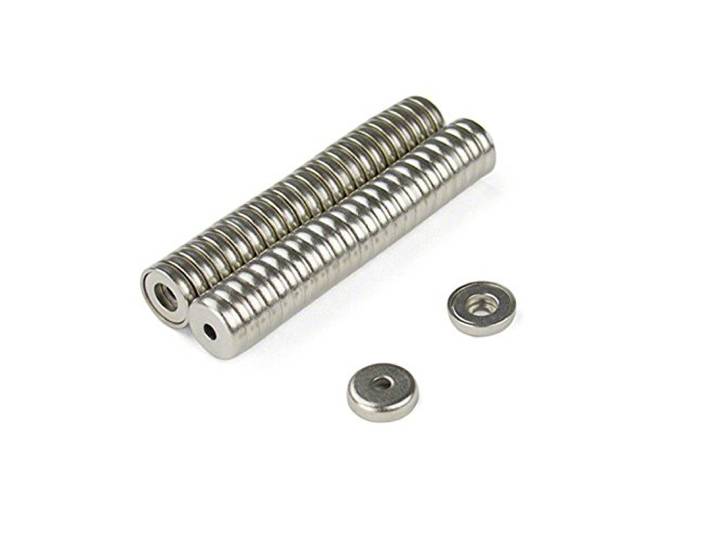 N42 Neodym Edelstahl - Stahl - Topf - Magnet - 14mm Durchmesser x 3,5mm Dick x 3,5mm C/Bohrung - 5,2kg Ziehen - Pack von 100