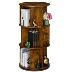 Relaxdays Drehbares Bücherregal Braun